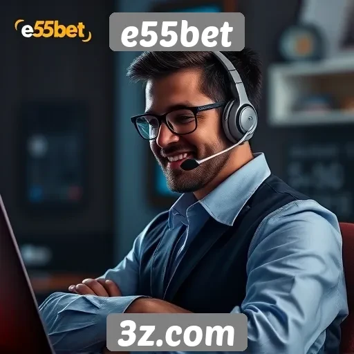 Suporte ao cliente no site e55bet